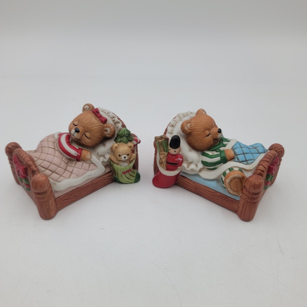 Homco Visions of Sugarplums Christmas Bears Figurine Set 5803-97 Home Interiors